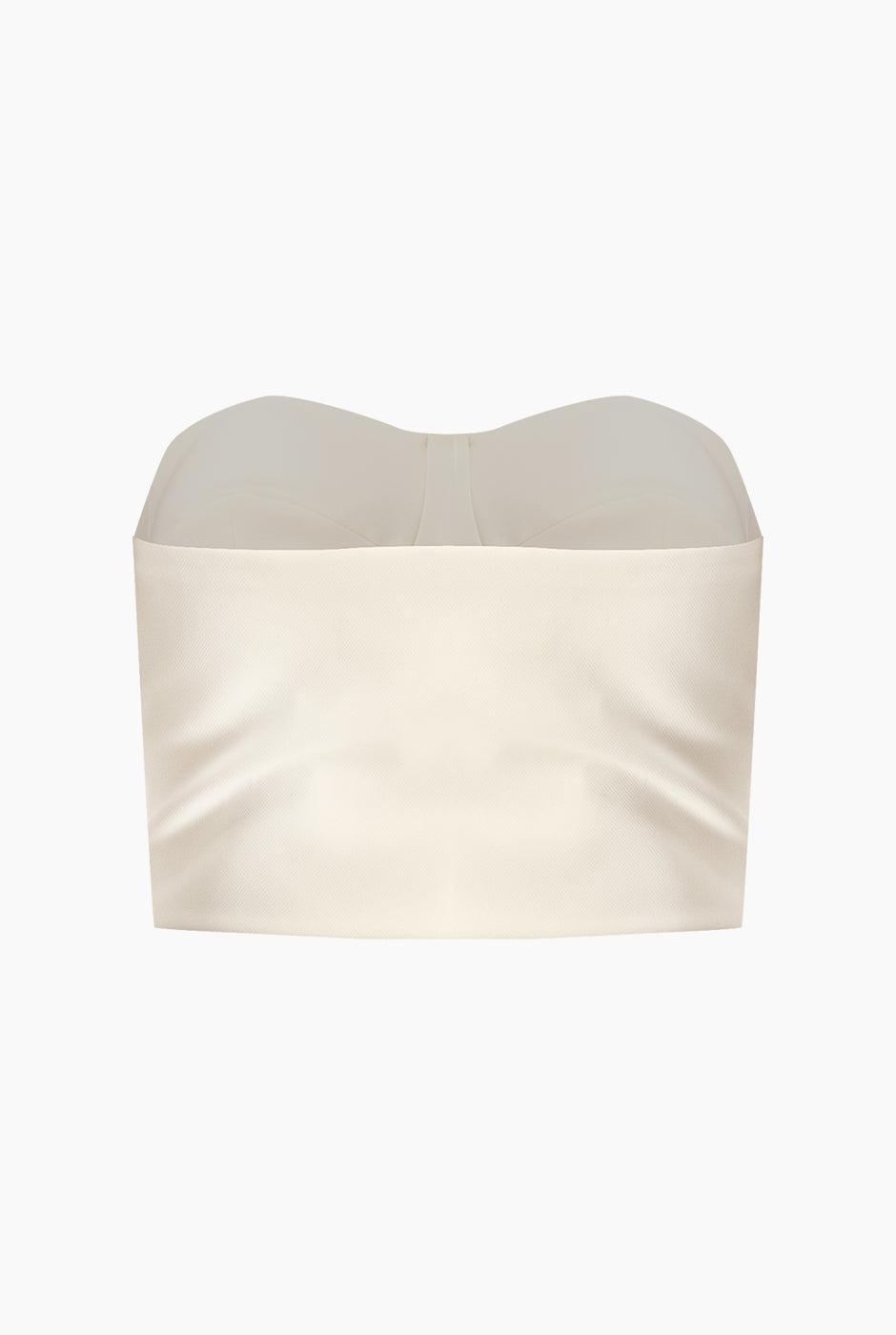 Top bustier liso natural con escote corazón