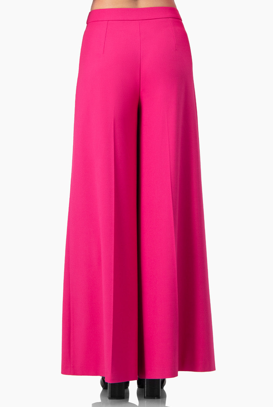 Pantalón recto rosa liso de pierna amplia