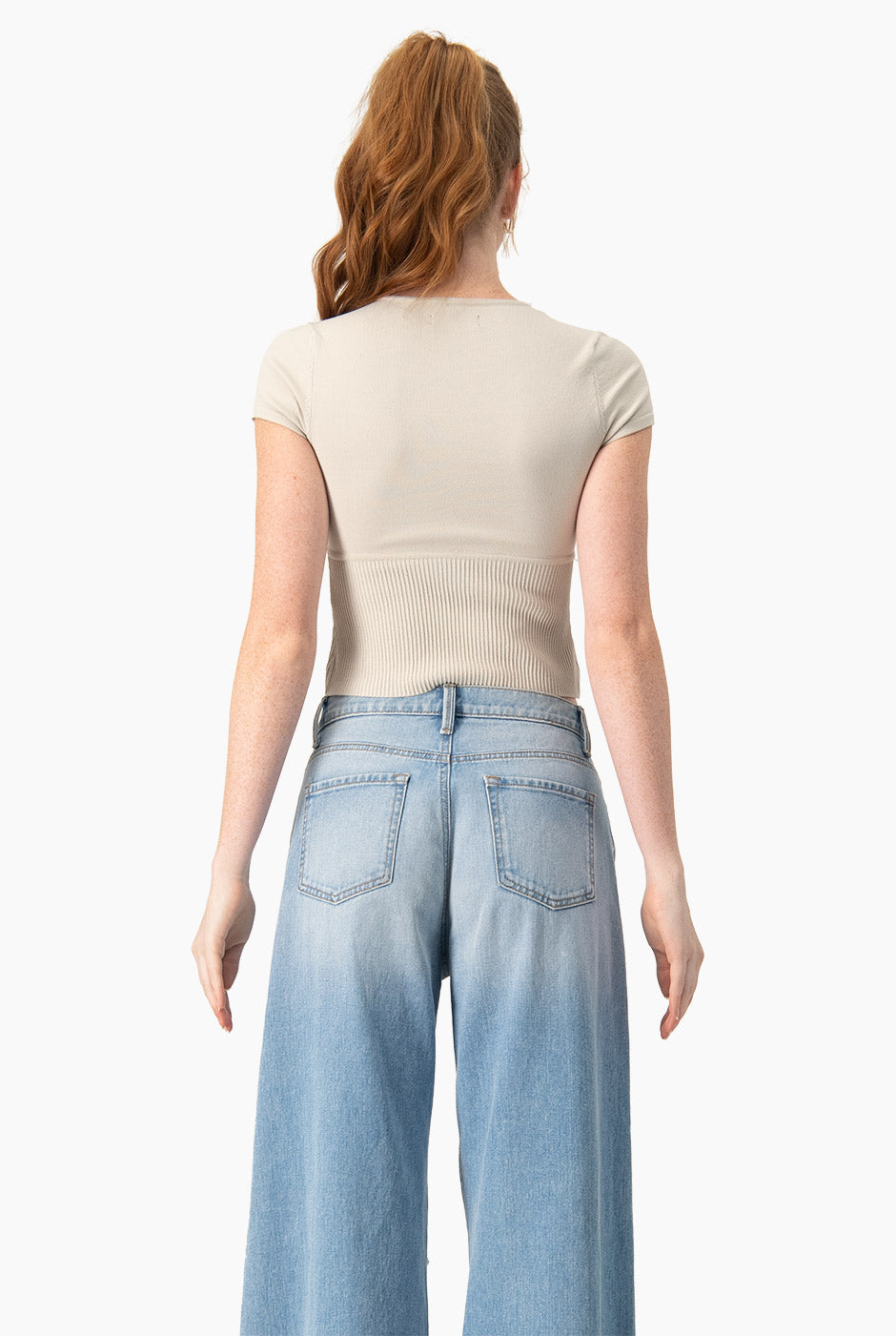Slim Top Tejido Combinado